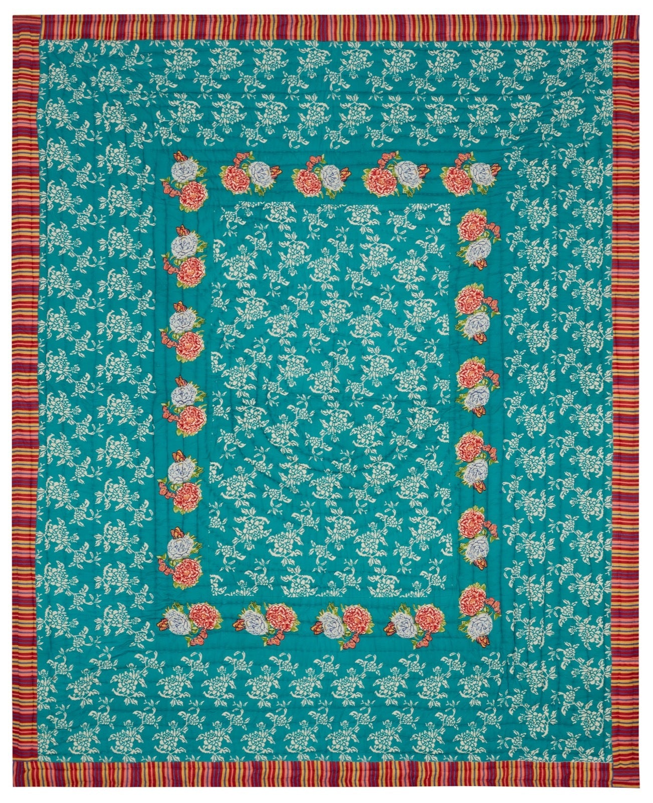 Kandem Queen Sea Green Quilt 220 x 270 | Lisa Corti