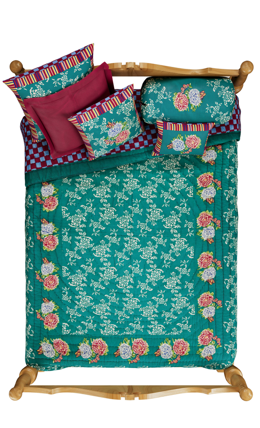 Kandem Queen Sea Green Quilt 220 x 270 | Lisa Corti