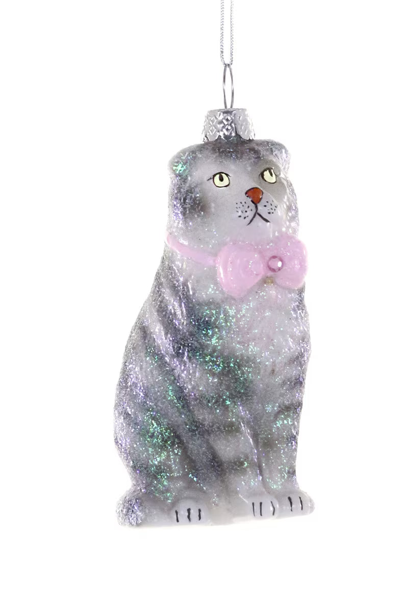 Scottish Fold Cat Glass Ornament