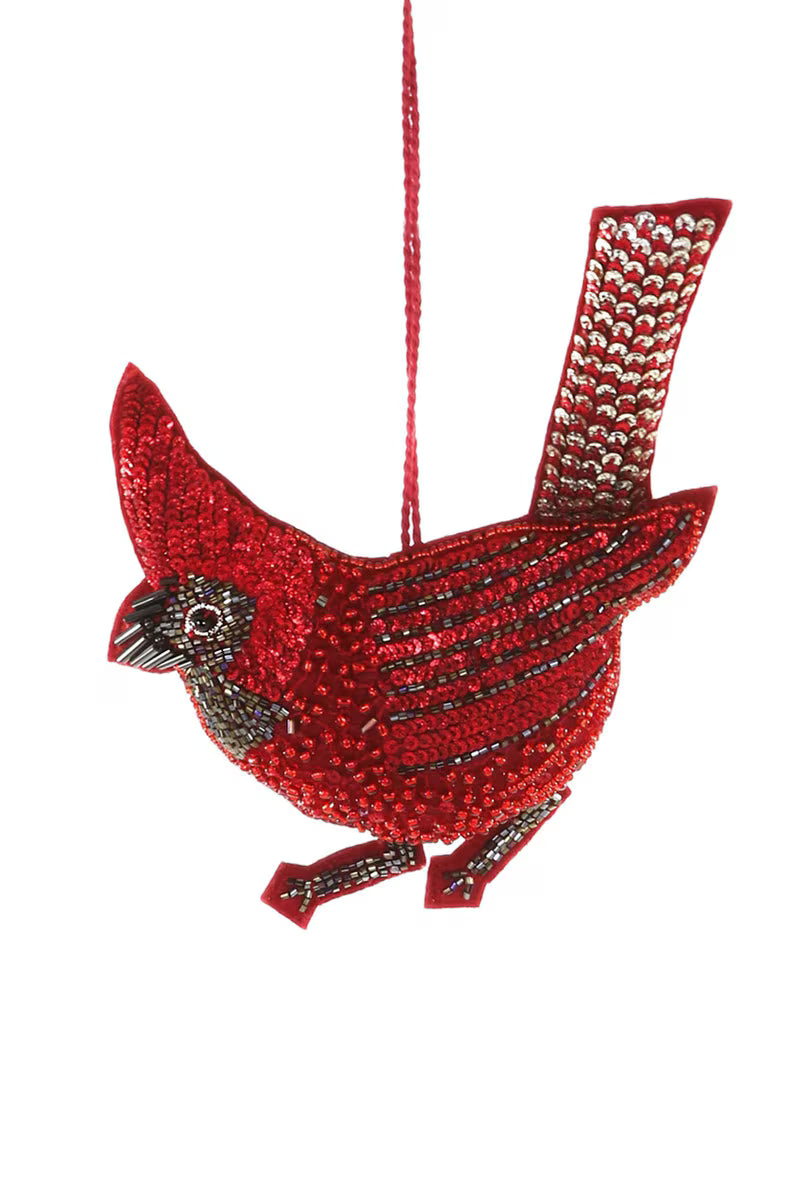 Sequined Cardinal Christmas Ornament