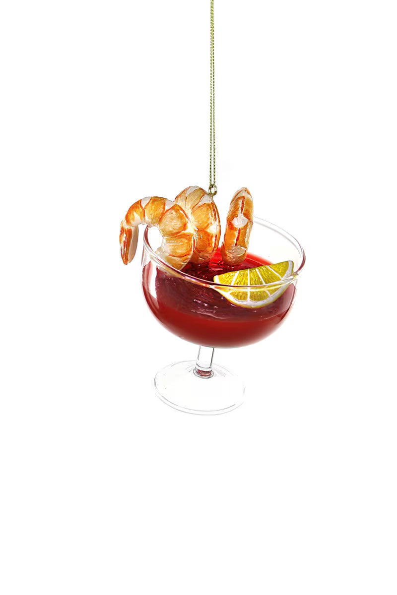 Shrimp Cocktail Glass Ornament – Festive Seafood Holiday Décor