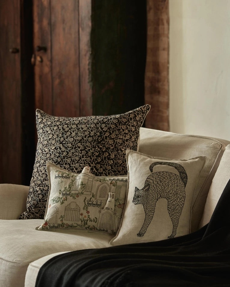 Scaredy Black Cat Pillow | Coral & Tusk
