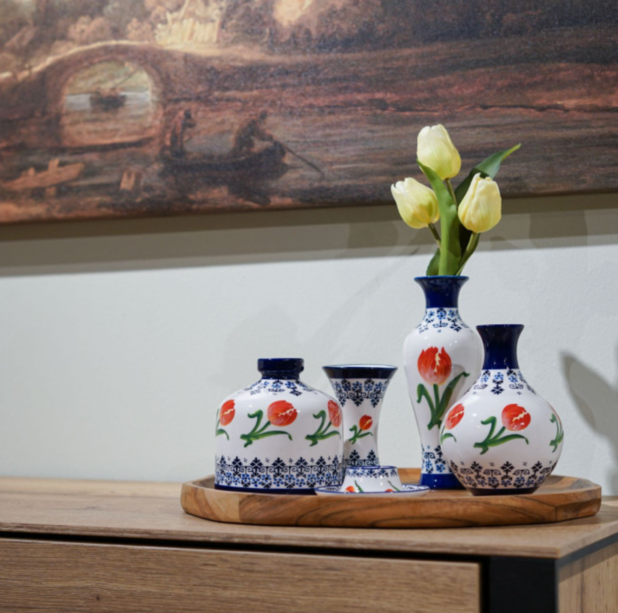 Chalice Vase Orange Tulip | Heinen Delfts Blauw