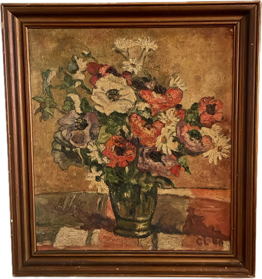 Estate Painting: Flowers - Wooden Frame #4