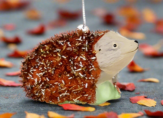 Tinsel Hedgehog - Orange | Christmas Ornament
