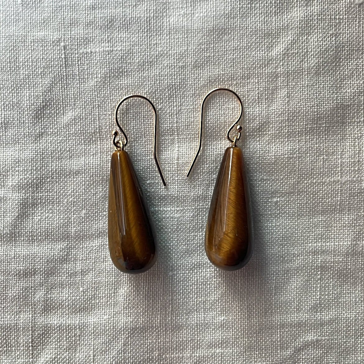 Tiger's Eye Drop Earrings