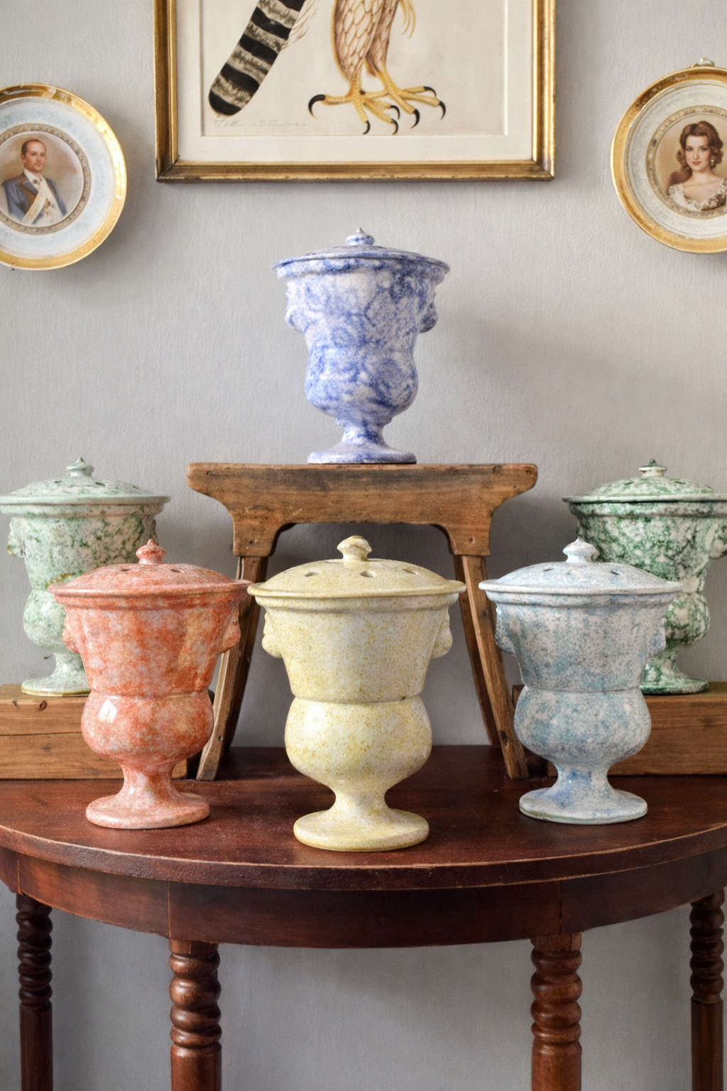 Dark Blue Marbleized Tulipiere Lion Tulip Vase – Medium | Handmade Erik Bendtsen Ceramics