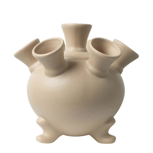Tulip Vase on Legs Taupe - Extra Large | Heinen Delfts Blauw