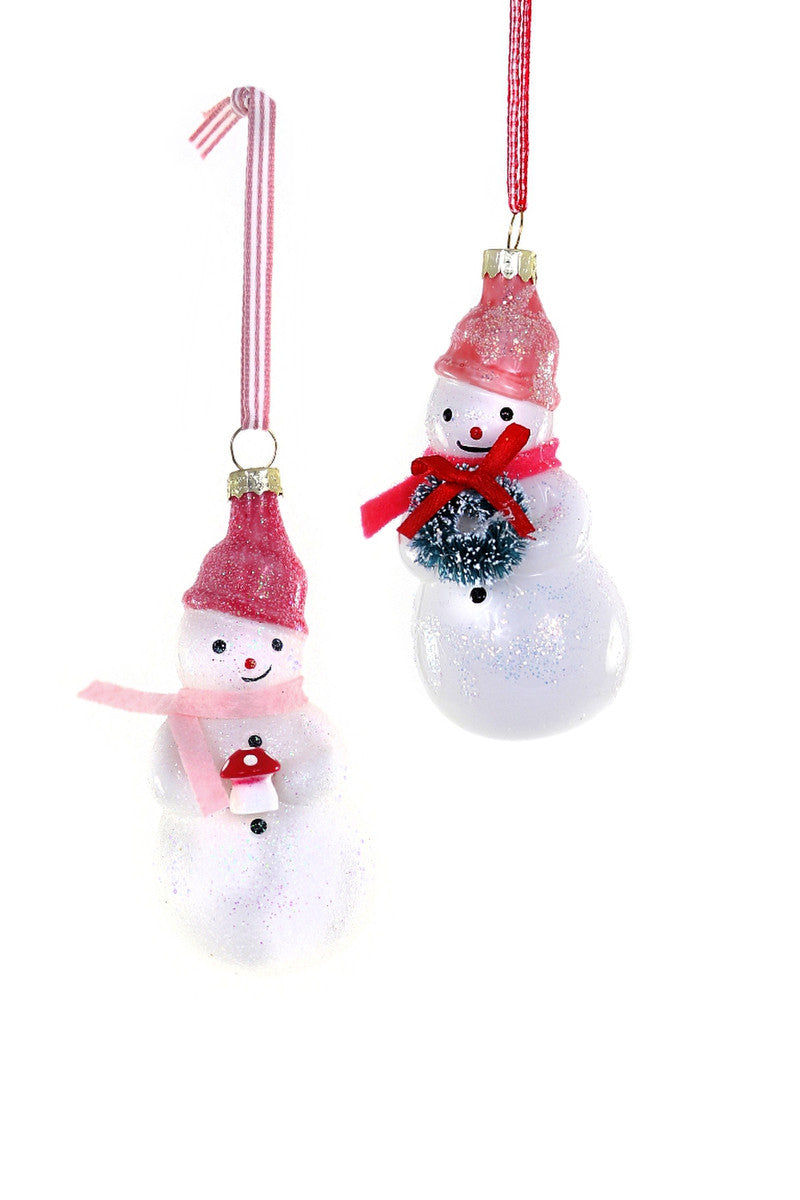 Wintertide Snowman with Mushroom | Christmas Ornament