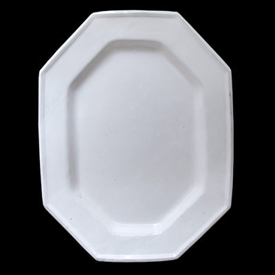 White Oval Octagonal Platter, John Derian | Astier de Villatte: Exclusive Pre-Order Item
