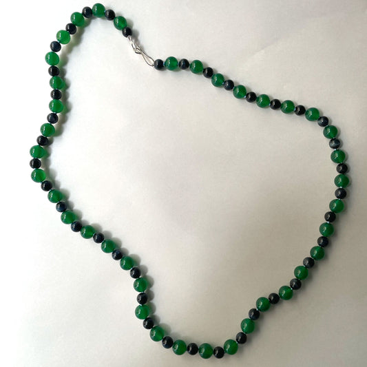 Eagle’s Eye and Dark Green Agate Bead Necklace | Mikkel Brøgger
