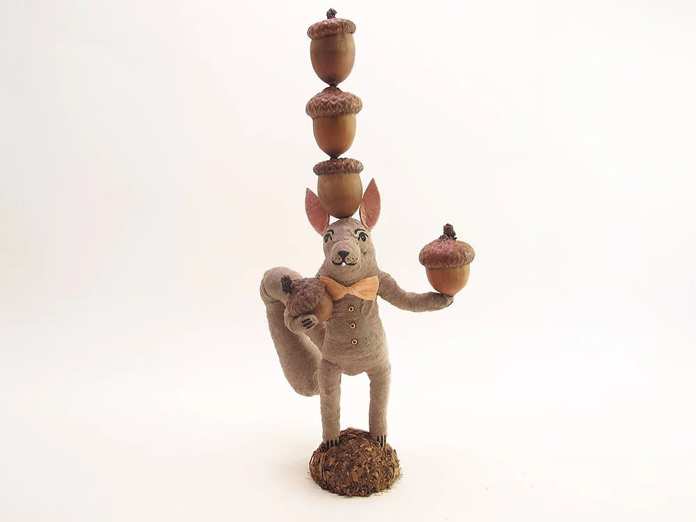 Acorn Balancing Squirrel - Vintage Inspired Spun Cotton - Bon Ton goods