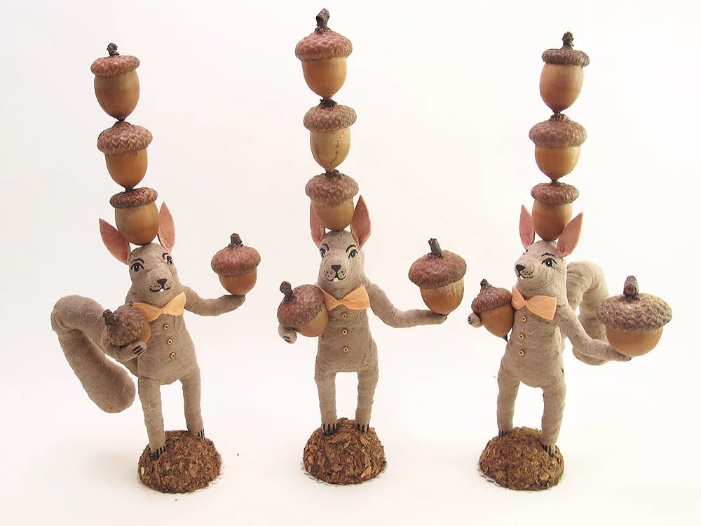 Acorn Balancing Squirrel - Vintage Inspired Spun Cotton - Bon Ton goods