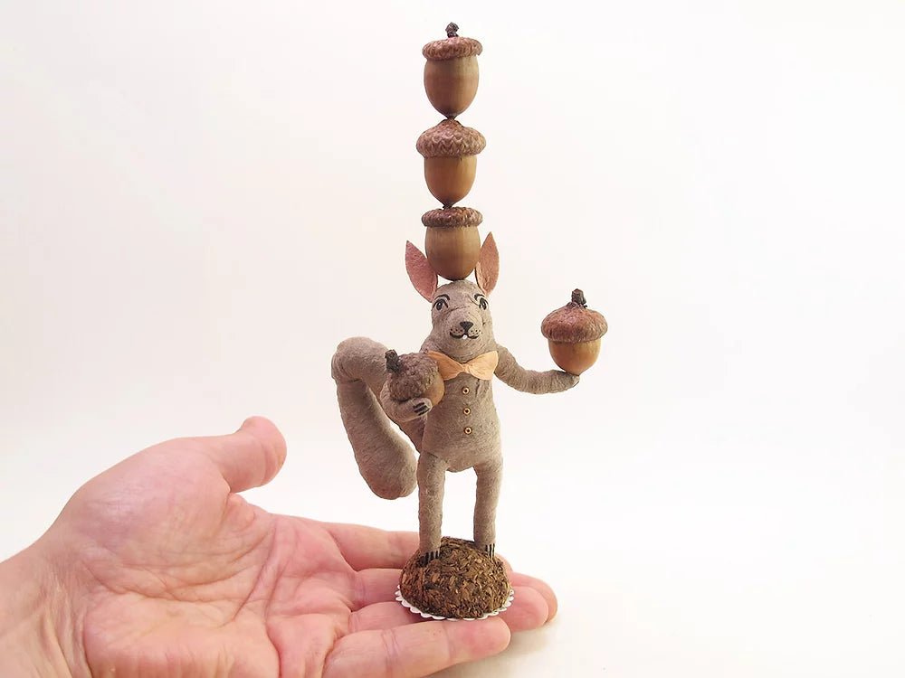 Acorn Balancing Squirrel - Vintage Inspired Spun Cotton - Bon Ton goods