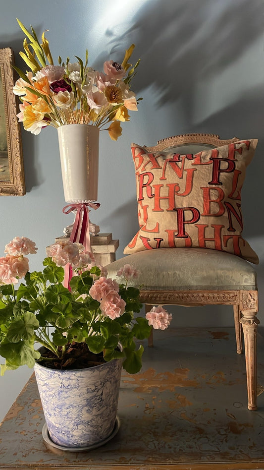 Alphabet Parchment Cushion | John Derian - Bon Ton goods