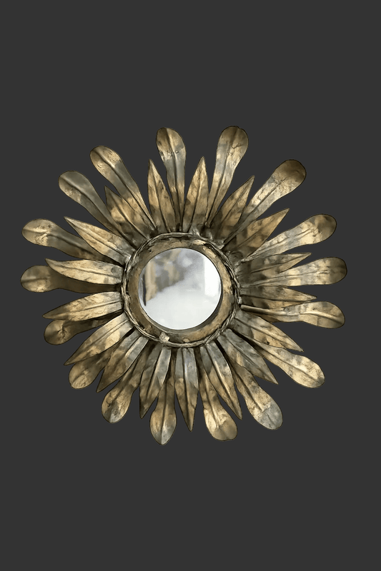 Antique French Brass Starburst Mirror - Bon Ton goods