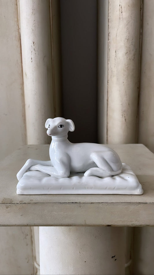 Antique Porcelain Greyhound Figure - Bon Ton goods