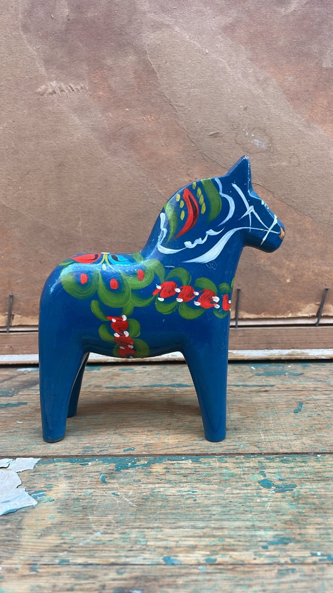 Antique Swedish Dala Horse, Deep Blue - Bon Ton goods