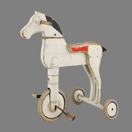 Antique Wooden Tramp Horse, Early 20th Century - Bon Ton goods