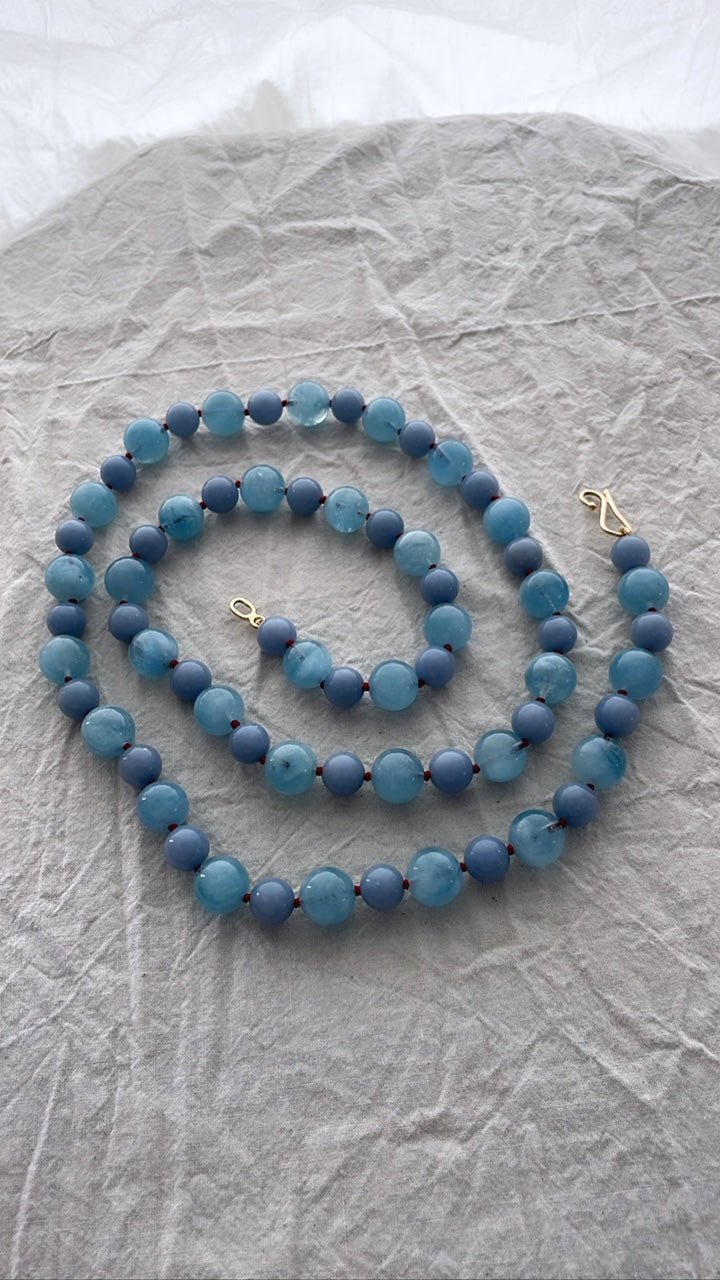 Aquamarine and Angelite Necklace | Mikkel Brøgger - Bon Ton goods
