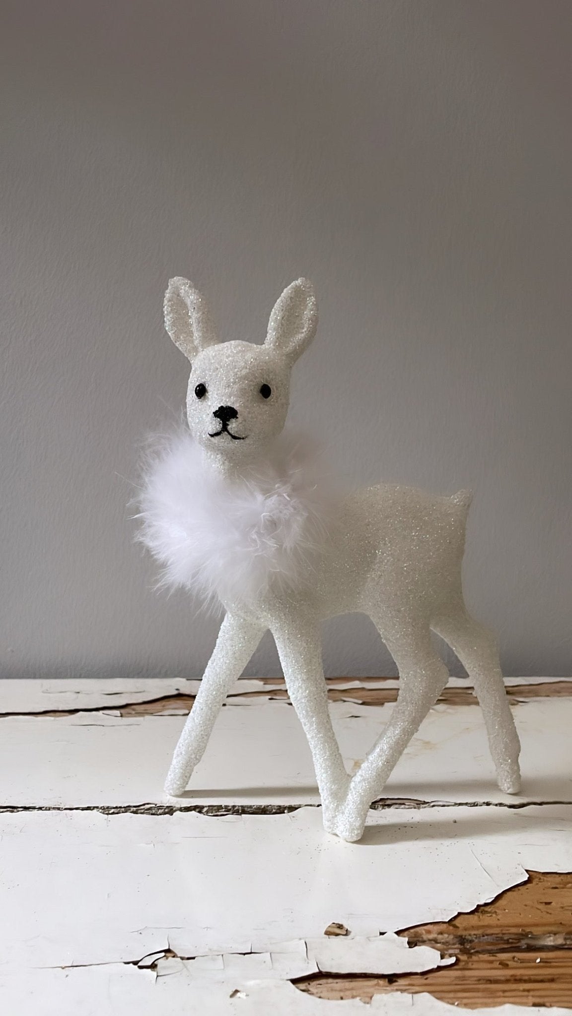 Bambi White Beaded with Boa | Ino Schaller - Bon Ton goods