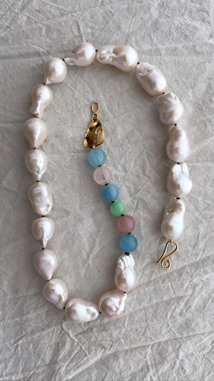 Baroque Pearl and Gemstone Necklace | Mikkel Brøgger - Bon Ton goods