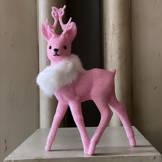 Beaded Deer - Rose with Fur Collar | Ino Schaller - Bon Ton goods