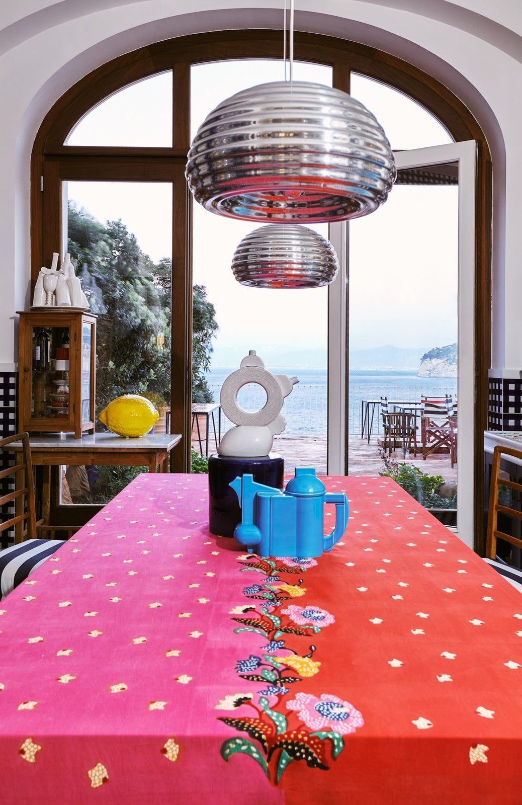Indonesian Red Rose Tablecloth - 180 x 180 | Lisa Corti