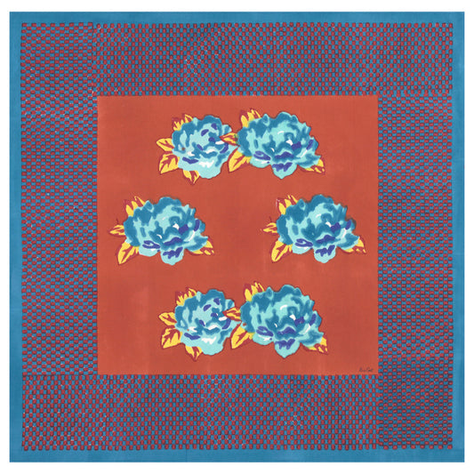Double Peonia Rust-Old Pink - Tablecloth 110X110 | Lisa Corti