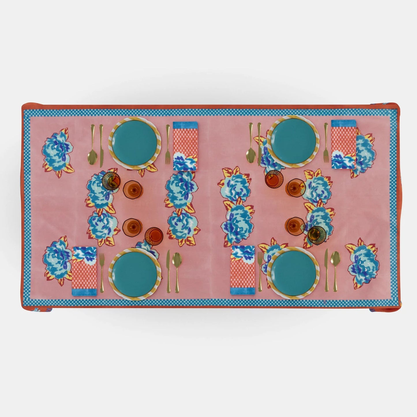 Double Peonia Rust Old Pink Tablecloth - 220X270 | Lisa Corti