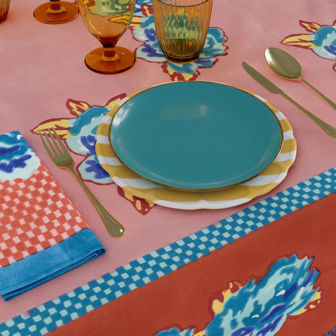 Double Peonia Rust Old Pink Tablecloth - 220X270 | Lisa Corti