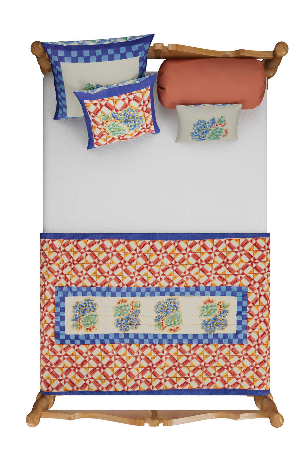 Positano Red Tiles Cushion | Lisa Corti