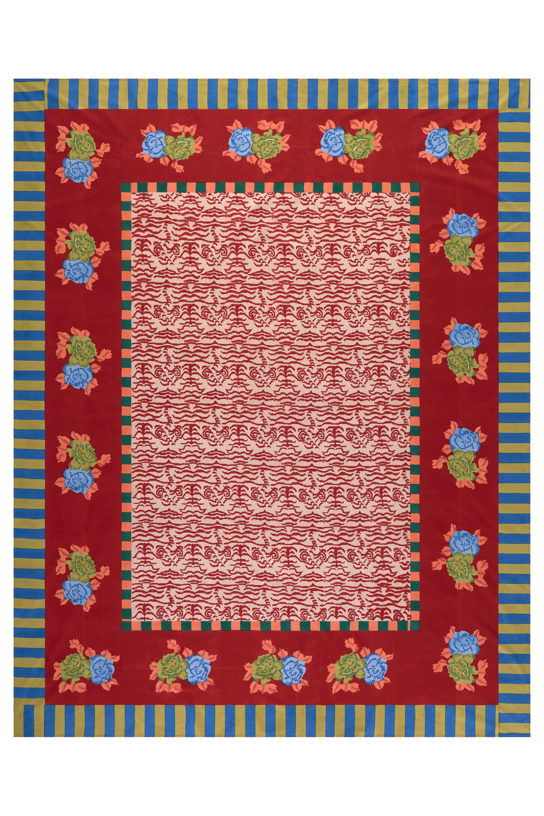 Indian Tiger Red Tablecloth – 220X270 | Lisa Corti