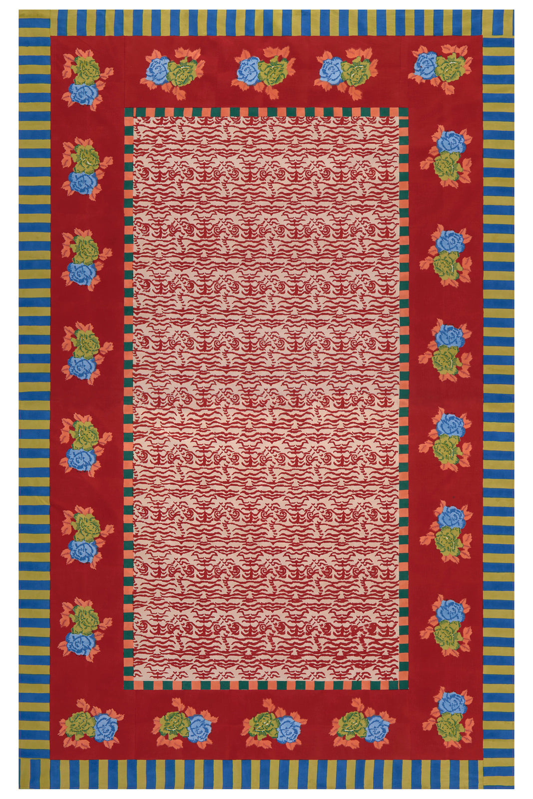 Indian Tiger Red Tablecloth - 220X350 | Lisa Corti