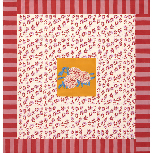 Leopard Stripes Gold Tablecloth – 110X110 | Lisa Corti