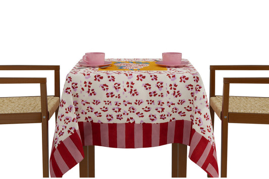 Leopard Stripes Gold Tablecloth – 110X110 | Lisa Corti
