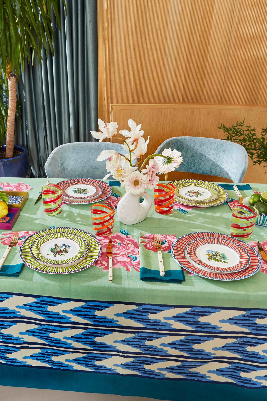 Nina Rose Mint Napkins | Lisa Corti