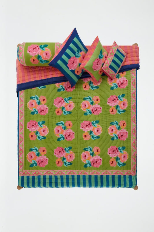 Nizam Acid Green Bolster Cover | Lisa Corti