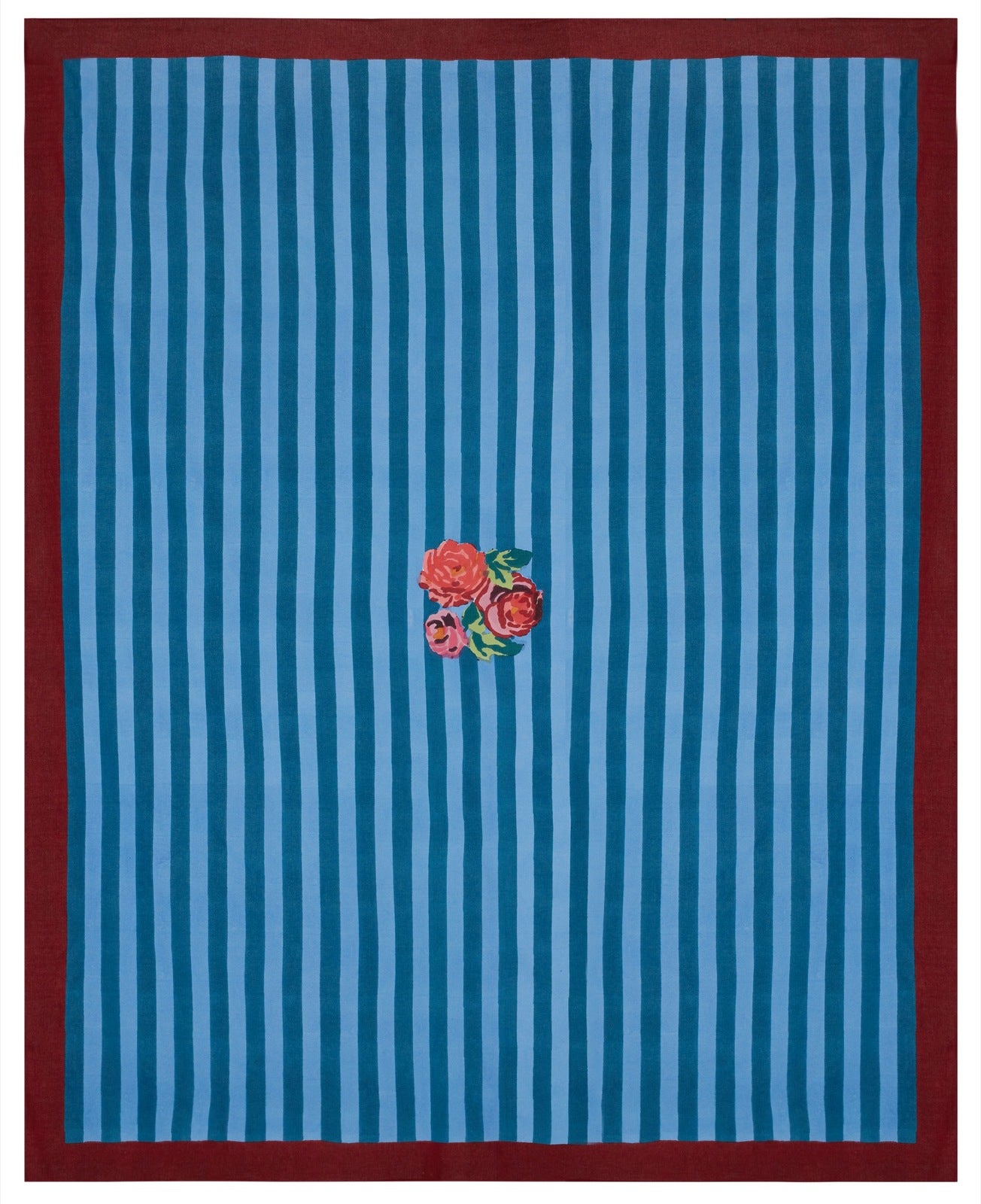 Nizam Stripes Ferozi Sugar Tablecloth - 220X270 | Lisa Corti