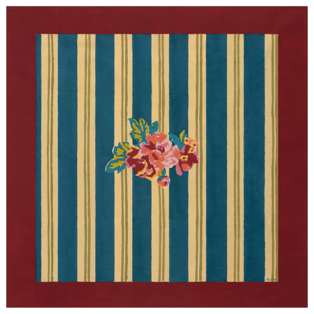 Queen Stripes Bouquet Peacock - Tablecloth 110X110 | Lisa Corti