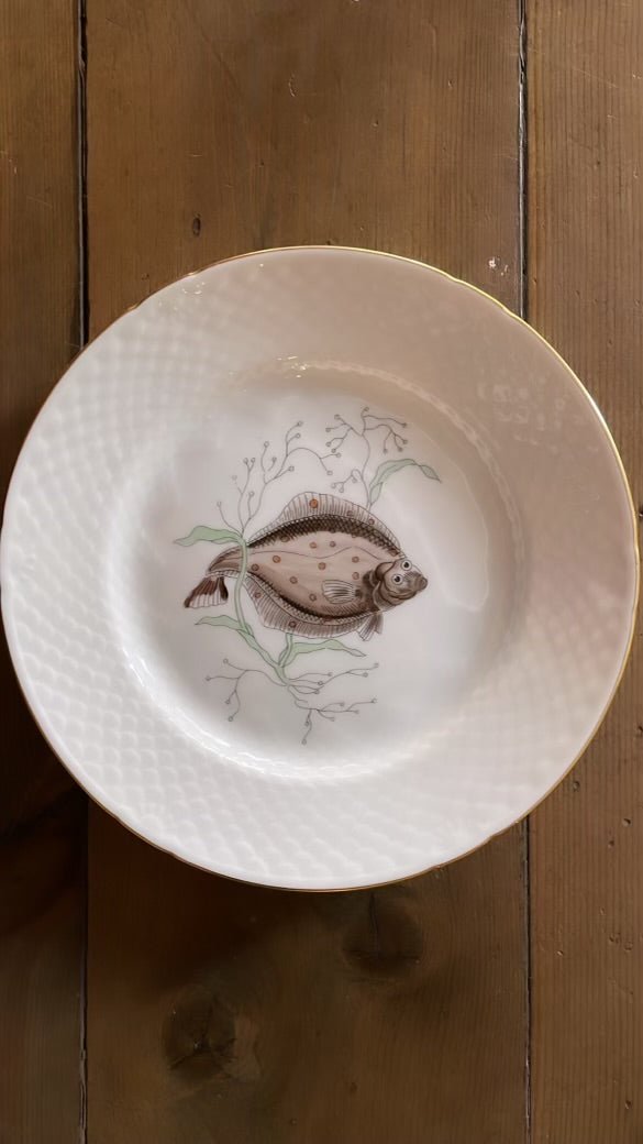 Bing & Grondahl Plates with Fish Motifs - Bon Ton goods