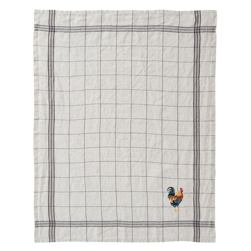 Bistrot Embroidered Coq Tea Towel | Charvet Éditions - Bon Ton goods