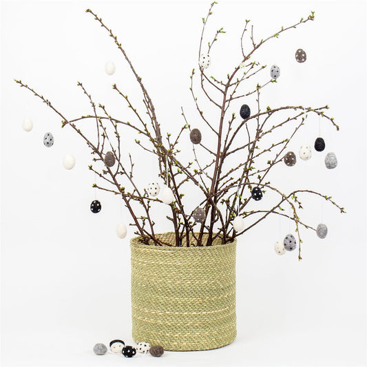 Black and White Felt Eggs | Christmas Ornament - Bon Ton goods