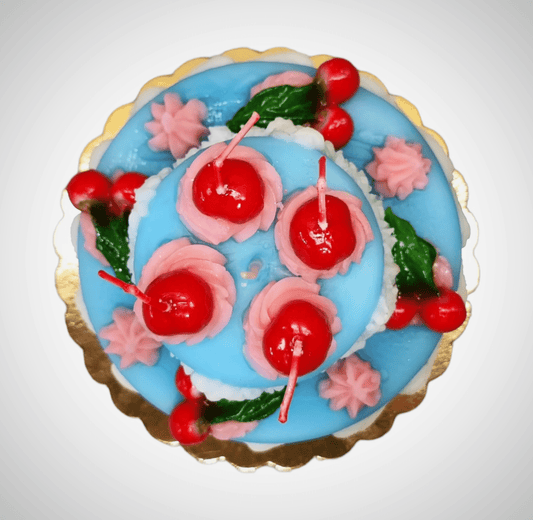Blue 2-Tier Cake Wax Candle | Cereria Introna - Bon Ton goods