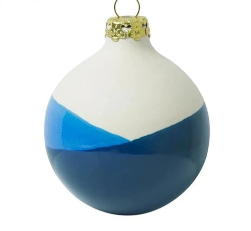 Blue 3 Dip Dye Christmas Bauble - Bon Ton goods