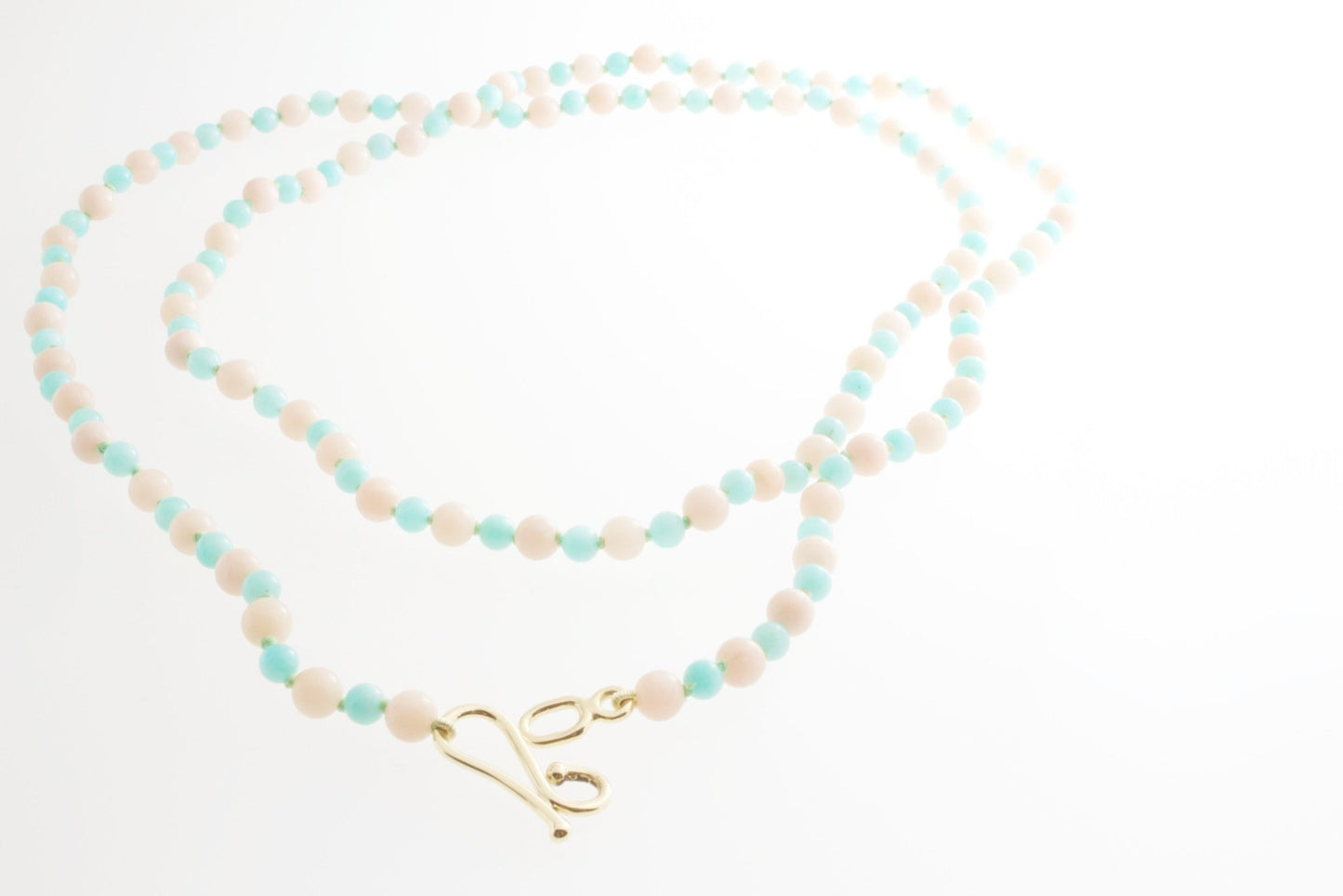 Blue Amazonite and Pink Opal Necklace - Bon Ton goods