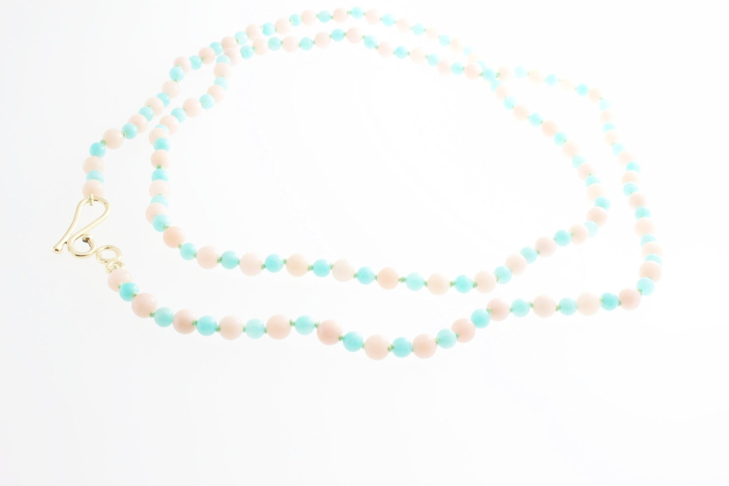 Blue Amazonite and Pink Opal Necklace - Bon Ton goods