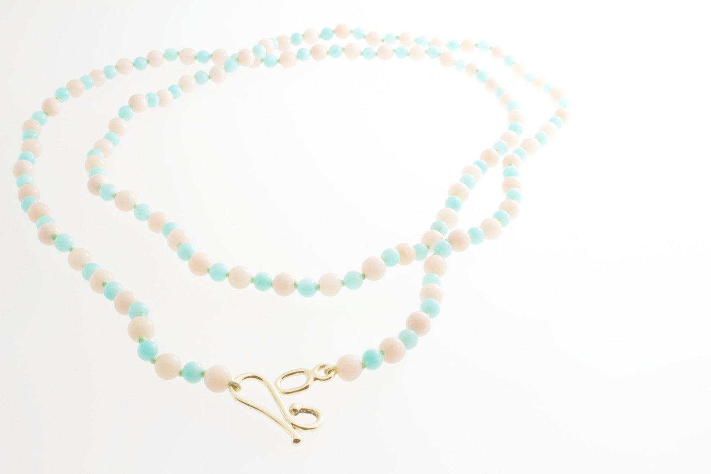 Blue Amazonite and Pink Opal Necklace | Mikkel Brøgger - Bon Ton goods