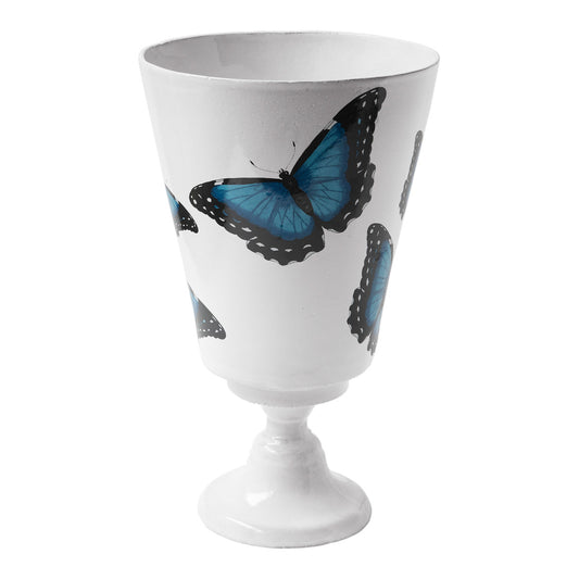 Vase with Dark Blue Butterflies by Astier de Villatte, official product view 2
