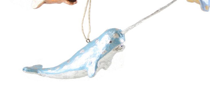 Blue Festive Narwhal | Christmas Ornament - Bon Ton goods